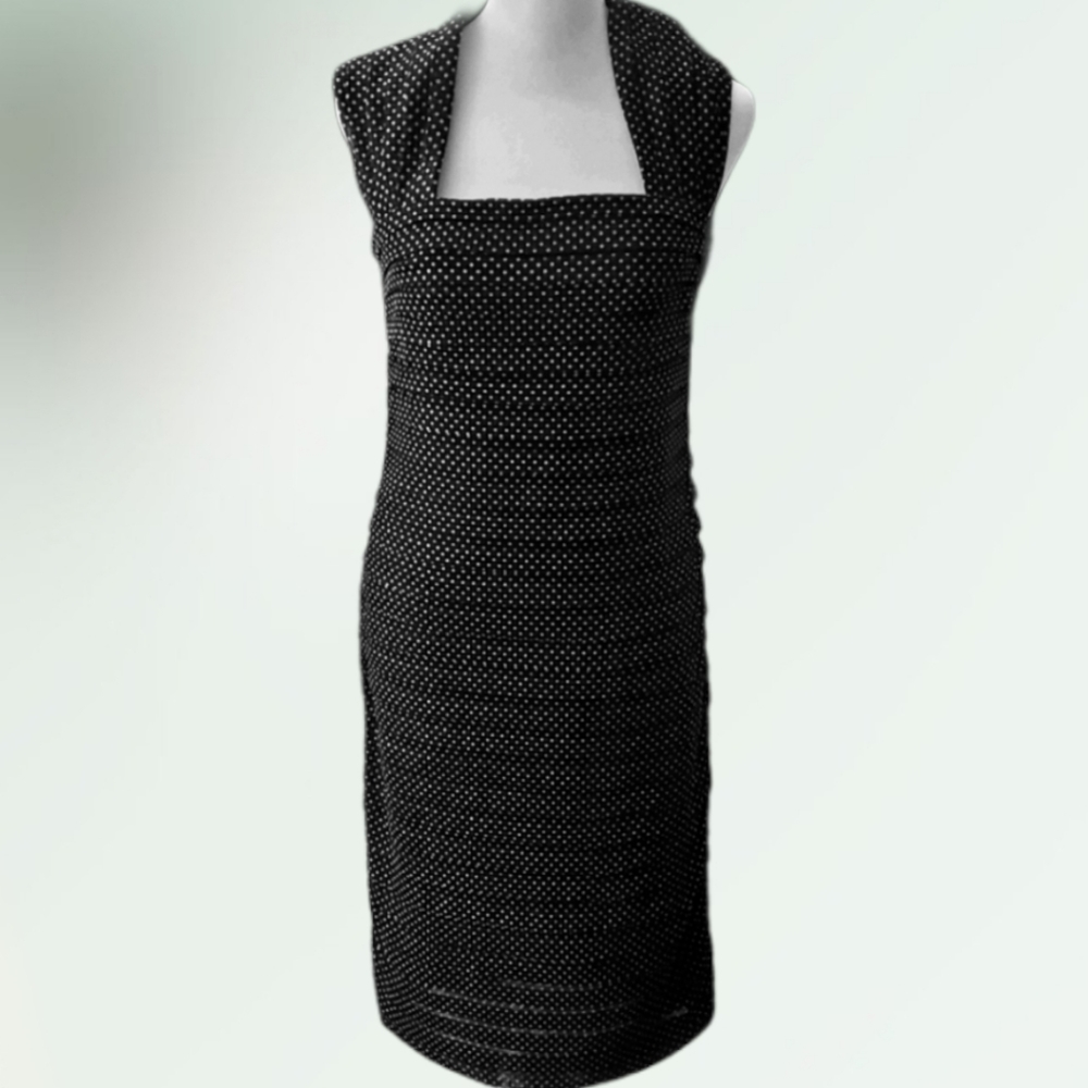 Polka-dot Dress- Black & White Adriana Papell - 12